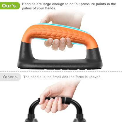 SELEWARE Push Up Bars Pushup Stands Push Up Handles w/Soft Rubber Handles - color: A: Black & Orange