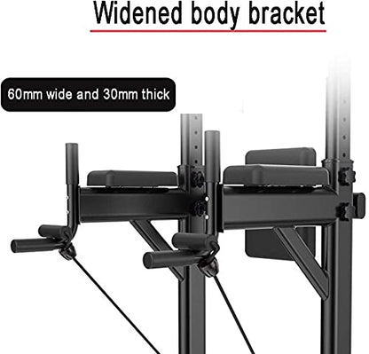 Power Tower Pull Up Bar Dip Stands Pull up Dip Station, Multifunctional Power Tower, Home Gym Strength Training Dip Stands, Height Adjustable (Color : White, Size : Lifting Ring)