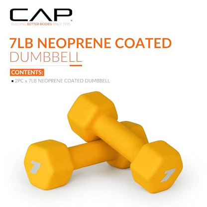 CAP Barbell Neoprene Dumbbell Weights Pairs & Sets | Color Series - style: 7 lb Pair