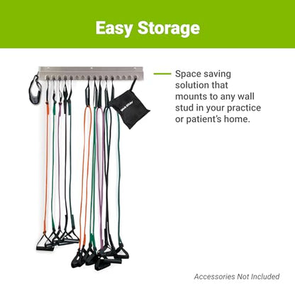 Web Slide Storage Rack — Zinc-Plated Steel — 16 Slots — Perfect for Organizing — Physical Rehab Equipment Storage for Clinic, Home, or Gym
