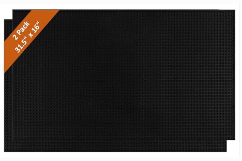 Extra Large (31.5 inch by 16 inch) Thick Rubber Service Bar Mat for Home Kitchen Counter Mat, Bartender Bar Mat, Dish Drying Mat, 2 Packs Black - size: 31.5x16 inches(2 Packs, Black)