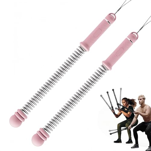 Ropeless Battle Rope Battle Ropes for Home Gym - 2PCS workout ropes with Non-Slip Handles, Durable Workout for All Fitness Levels (Pink)