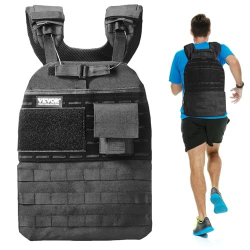 VEVOR Adjustable Weighted Vest, 11-20lb/20-32lbs/35lbs/40lbs Weight Vest with 6 Ironsand Weights and Reflective Stripe, Workout Equipment for Strength Training Running Jogging - color: 40 lbs