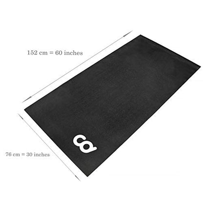 CyclingDeal Bike Trainer Floor Mat - Compatible with Indoor Exercise Stationary Bike Treadmill Elliptical Waterproof Gym Flooring Equipment - Indoor Cycle Stepper - Soft 30" x 60" (76 x 153cm) - size: 60"L x 30"W x 0.3"Th