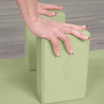 MYGA Yoga Block,Lightweight EVA Foam Yoga Brick,High Density Non-Slip Block for Yoga Poses, Pilates, Balance and Flexibility - color: Moss