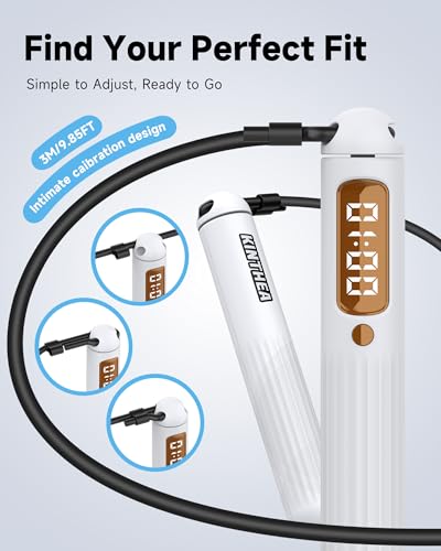 KINTHEA 2 in 1 Smart Jump Rope, APP Control & Data Record, Cordless Jumping Rope with Counter for Women, Men, All Age, Adjustable Skipping Rope for Cardio Fitness in Limited Home Space & Outdoor