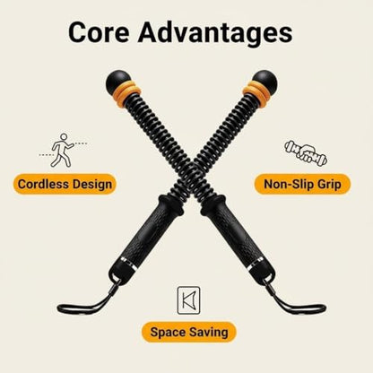 Ropeless Battle Ropes with Adjustable Weights, Cordless Heavy Battle Rope for Home Gym & Travel, Portable Weighted Exercise Equipment for HIIT, Cardio & Low Impact Workout(Black)