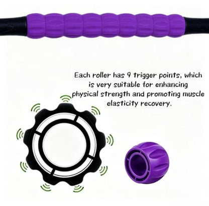 Muscle Roller Stick - A Full-Body Massage Roller that Can Relieve Muscle Soreness, Cramps and Tension After Exercise. It is a Handheld Physical Therapy and Recovery Tool（Black and Purple） - color: Purple