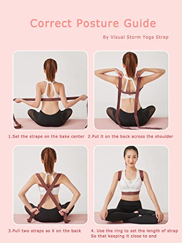 8ft 240g Super Thick Fitness Yoga Strap for Stretching, 3 Color Pure Cotton Durable Fitness Belt Bands Exercise Safe Adjustable D-Ring Buckle Gym Press Rope, Physical Therapy Tools - color: PINK