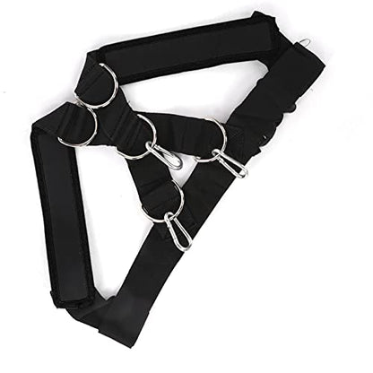 Weight Bearing Shoulder Strap Sled Harness Vest with Resistance Bands for Enhanced Training, & Blue - color: Black