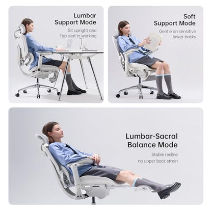 SIHOO Doro C300 Pro V2 Ergonomic Office Chair with Footrest, 2 Packs, Grey - color: Grey, size: Pack of 2