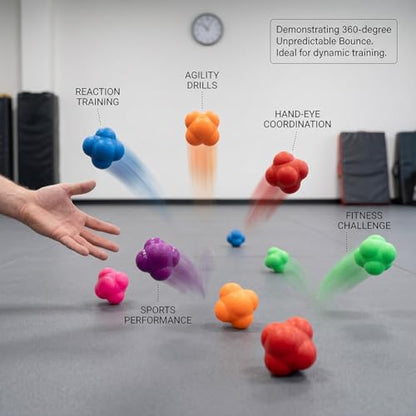 6-Piece Reaction Training Balls Set, Reflex Ball for Hand-Eye Coordination Training, Speed Reflex Train Balls