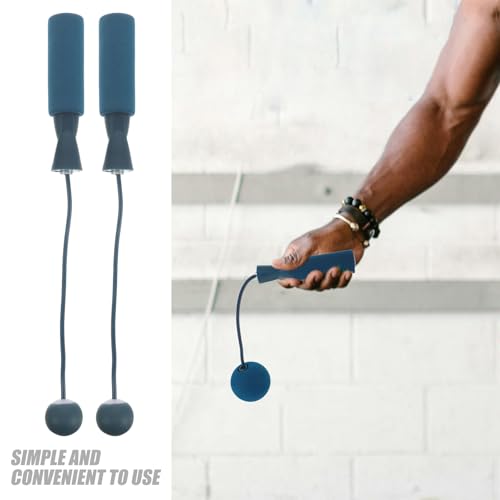 MAGICLULU Cordless Weighted Jump Rope with Dual Bearings, Ropeless Skipping Rope for Indoor Fitness Exercise, Blue Ball Design, for Adult Workout and Training
