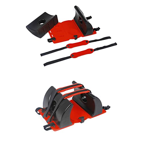 ARS Spine Board Stretcher, First Responder Medical Backboard Head Immobilizer Unit and Spider Straps, EMT Supplies and Equipment for Patient Transfer (Red) - color: Red