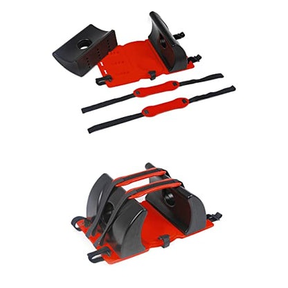 ARS Spine Board Stretcher, First Responder Medical Backboard Head Immobilizer Unit and Spider Straps, EMT Supplies and Equipment for Patient Transfer (Red) - color: Red