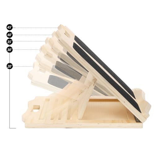 Wooden Slant Board for Calf Stretching, Portable Squat Incline Board for Knees Ankle Leg Heel, Adjustable 5 Angles Calf Stretch Wedge for Exercise, Physical Therapy