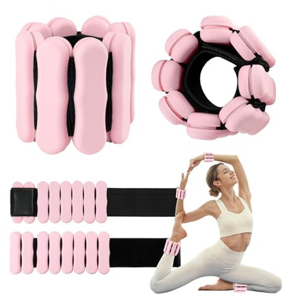 Ankle Weights Wrist Weight for Women Men, Set of 2, 1 lb/2 lb Each - color: Pink, size: 2lb each weight (4lbs Pair)