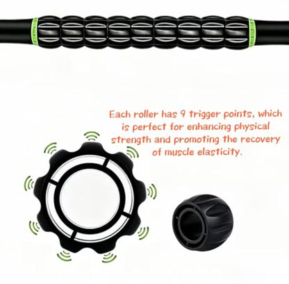 Muscle Roller Stick - A Full-Body Massage Roller that Can Relieve Muscle Soreness, Cramps and Tension After Exercise. It is a Handheld Physical Therapy and Recovery Tool（Black and Green） - color: Green