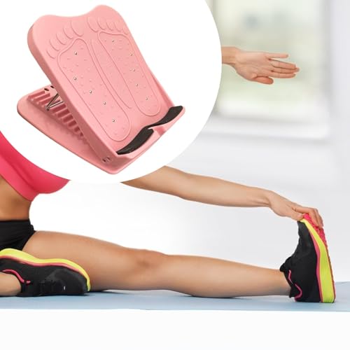 Yiju Calf Stretcher Slant Board 11 Levels Adjustable Portable for Foot Leg Knees Ankle Heel Stretching Stretch Board, Pink