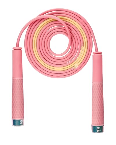 YUEDONG Speed Jump Rope, Dual Bearings, Fingerprint Grip, Kids Adults - color: PINK