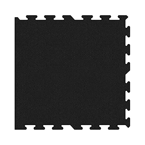 IncStores 8mm Strong Rubber Tiles (23in x 23in Tiles/Multi Piece Floor Kits) Interlocking Rubber Gym Mats for Home Gym Flooring & Fitness Room Floors - color: Black, style: (Expandable Area) 4 Border Tiles
