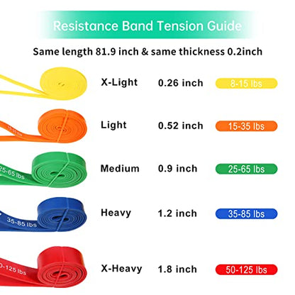 Resistance Bands for Working Out, Exercise Bands, Workout Bands, Pull Up Assistance Bands for Body Stretching Training Physical Therapy Muscle Training for Men & Women