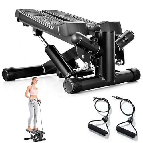 Steppers for Exercise at Home, Mini Stepper with Resistance Bands for Full Body Workout, Portable Stair Stepper for Home, Smooth and Quiet, Stepper Machine with LCD Monitor - size: Twist Stepper