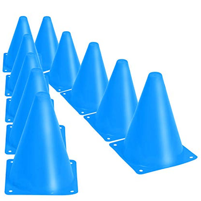 30 Pack 7 Inches Sports Training Cones, Blue Traffic Cones with Rounded Edges for Safety, Soccer, Football, Basketball Coaching, Agility, Drill Training, Field Marker Cones