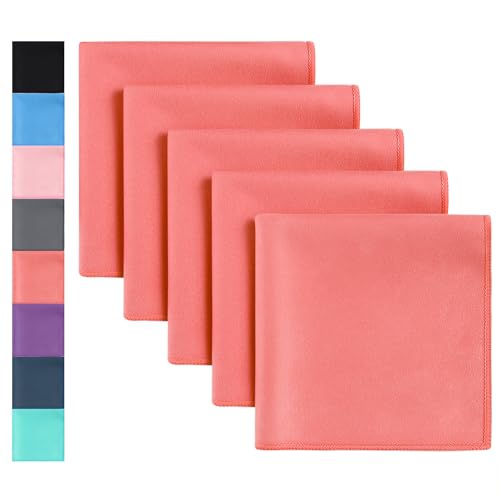 GREATEE Sweat Absorbing Handkerchiefs for Men & Women Microfiber Handkerchiefs Quick-Dry Small Sweat Rags for Sports Work - color: Watermelon Red-5pcs
