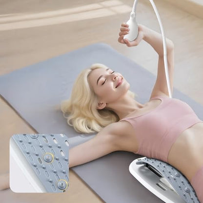 Back Stretcher - Pp Spine Stretcher | Lightweight Lumbar Support, Adjustable Air Cushion Portable Device, Ergonomic Lower Spine Archer, Lower Lumbar Relief Massager for Home Car Bed Exercise Workout