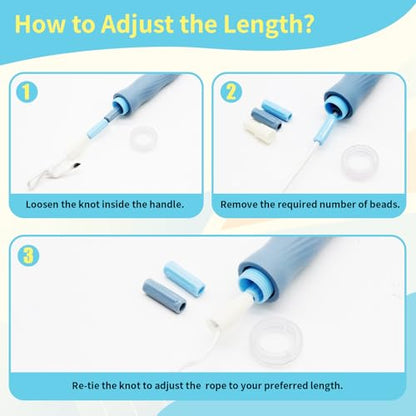 8 Pack Beaded Jump Rope for Kids, Tangle-Free Upgraded Segmented Jumping Rope for Workout, Adjustable Skipping Rope Speed Rope for Men Women with Soft Non-slip Handles