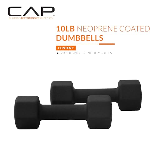 CAP Barbell Neoprene Dumbbell Weights Pairs & Sets | Black - style: 10 lb Pair