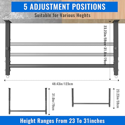 48'' Ceiling Mounted Pull Up Bar, 700 LBS 5-Level Adjustable Heavy Duty Chin Up Bar for Home Gym, Garage, Basement, Ideal for Pull Ups & Body Stretching
