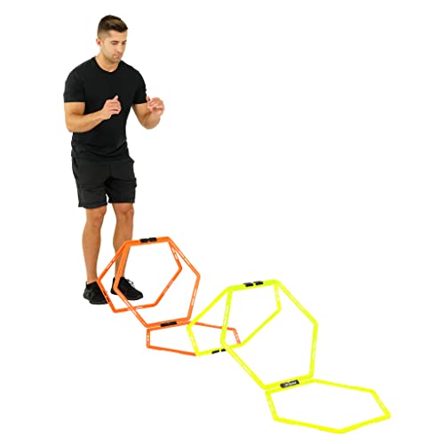 Hex Agility Rings for Speed Training & Agility Footwork Training Speed Hurdles Ladder with Carrying Bag (12 Rings)