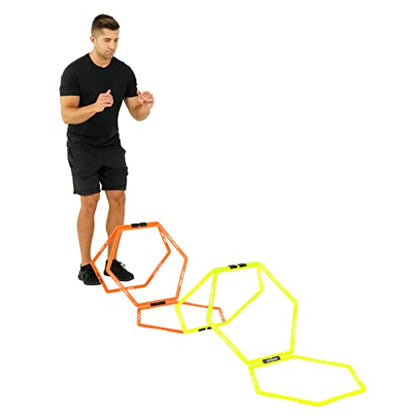 Hex Agility Rings for Speed Training & Agility Footwork Training Speed Hurdles Ladder with Carrying Bag (12 Rings)