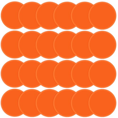 4inch & 9inch Poly Spots Spot Markers for Gym Floor, 12/24 Pcs Flat Cones Non-Slip Rubber Floor Dots Agility Markers for Soccer Basketball Sports Speed Training, Dance, Classroom Activities - style: 24Pcs 4 inch Orange