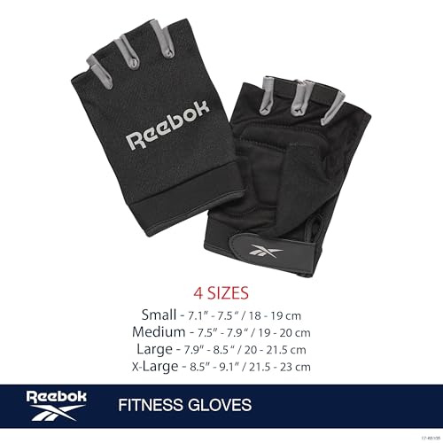 Reebok Classic Fingerless Gloves Lightweight Fitness & Weight Lifting Gloves for Training