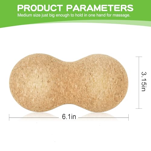 Cork Massage Ball, Peanut Massage Ball, Myofascial Release Ball, Deep Tissue Massage Roller Mobility Ball for Physical Therapy Myofascial Release Muscle Relaxer Acupoint Massage (1pcs)