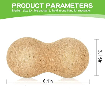 Cork Massage Ball, Peanut Massage Ball, Myofascial Release Ball, Deep Tissue Massage Roller Mobility Ball for Physical Therapy Myofascial Release Muscle Relaxer Acupoint Massage (1pcs)