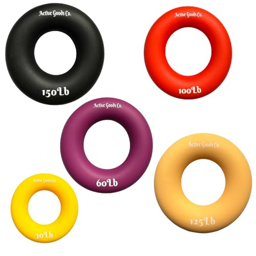 Hand Exerciser - PROFESSIONAL GRADE, Set or Single, Different Sizes. Visit to see more! Bague classique en silicone parfaite pour améliorer la force, la puissance et la vitesse dans les poignets. - size: 6 Set - 30-60-100-125-150 lb