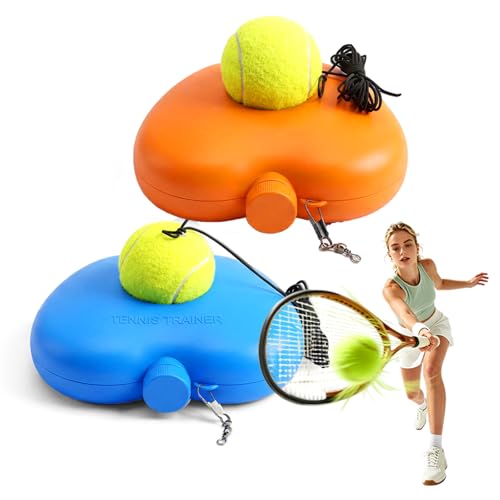 Tennis Trainer with String, Portable Tennis Ball Training Baseboard for Solo Practice, Weighted Baseboard Training Equipment Set, Tennis Practice Rebounder for Backyard Driveway