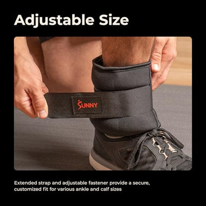 Sunny Health & Fitness Neoprene 1-5 LB Pair Ankle Weights/Adjustable 5 LB - size: 2 LB