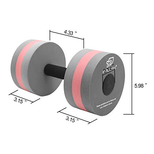 Water Dumbbells, Pool Weights for Water Exercise, 2 Pcs Aquatic Barbells - color: Gray