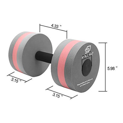 Water Dumbbells, Pool Weights for Water Exercise, 2 Pcs Aquatic Barbells - color: Gray