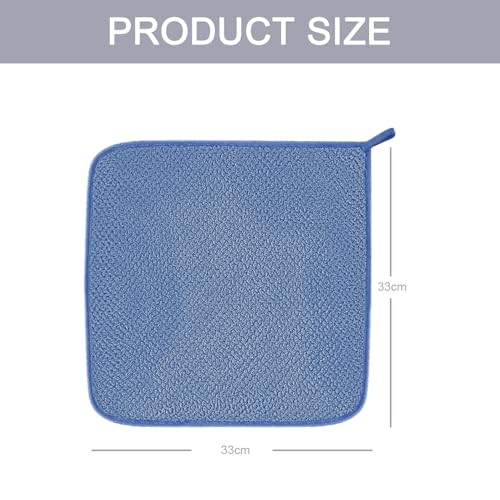 6 Pack Washcloth Set Towels - Quick Drying & Absorbent Microfiber Gym Towels 13x13 inches - Lightweight & Thin Yoga Towels - Multi-Purpose Camping Towels for SPA, Hotel & Bathroom, Blue