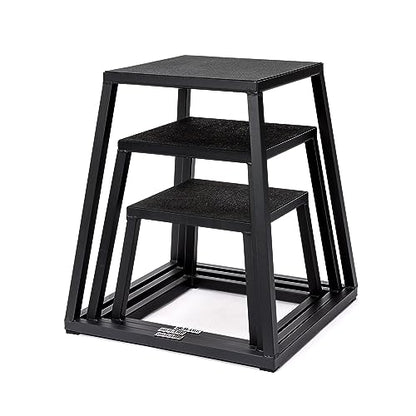 Rage Fitness Steel Plyo Box 12-18-24 Inch High Anti-Slip Pre-Assembled Plyometric Jump Box for Home Gym Conditioning and Strength Training (Sold Individually) Plyometric Platform Step