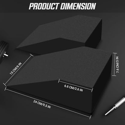 2 pack Squat Wedge Block for Heel Elevated Squat Weightlifting Calf Stretcher Slant Board for Mobility Balance and Strength Performance