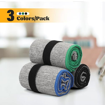 3 Pack Microfiber Gym Towel Fast Drying Men Women Workout Gear for Body Sweat Sports Exercise Fitness Tennis Running Riding Hiking Camping Yoga Jogging Fishing Working Out Towel