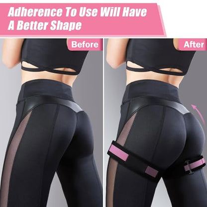 Booty Bands, Portable Non Slip 2 Piece Glute Resistance Bands for Women Hip Leg Pilates Workout at Home Gym Travel