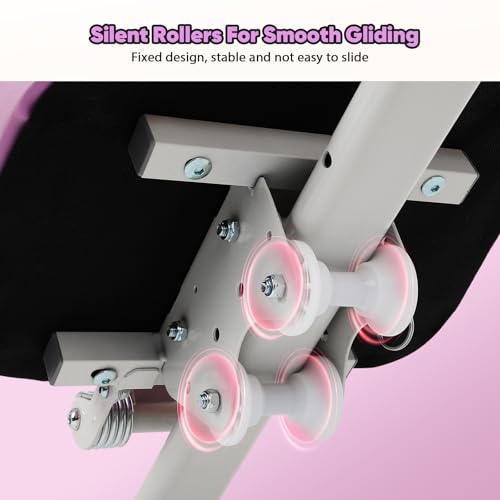 FAHKNS 6 in 1 Adjustable Ab Trainer Machine, Multi-Functional Ab Workout Equipment for Home Gym, Sit Up Exercise and Strength Training (Purple)